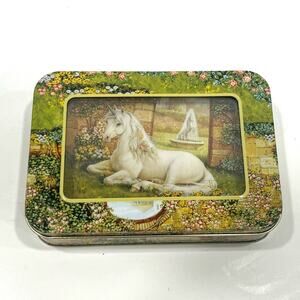 2004 Amy Brown Unicorn Fairies Dragon Stationary Card Envelope Set in Tin combo